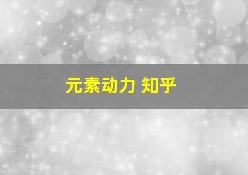 元素动力 知乎